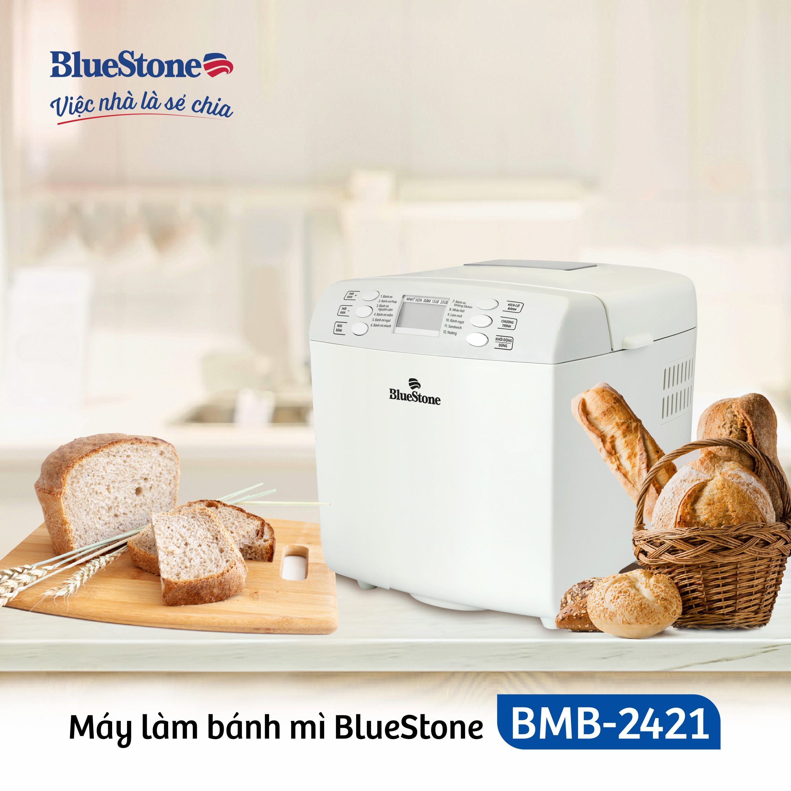 Máy làm bánh mì BLUESTONE BMB-2421 550W