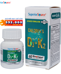 Children’s D3 + K2 – Bổ sung vitamin D3 và K2, hỗ trợ hấp thu canxi, tốt cho xương và răng của bé