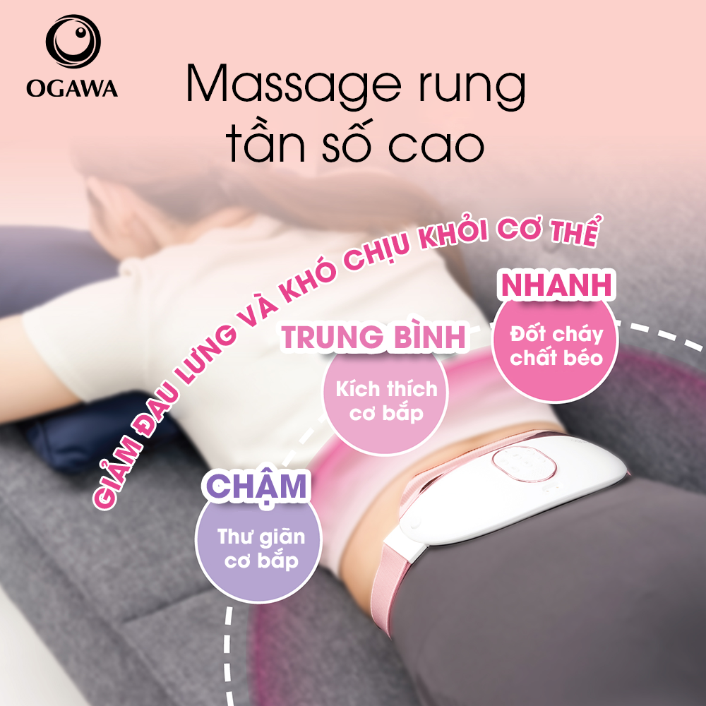 Đai massage đánh tan mỡ bụng kết hợp rung nhiệt (OM-1130), hiệu Ogawa