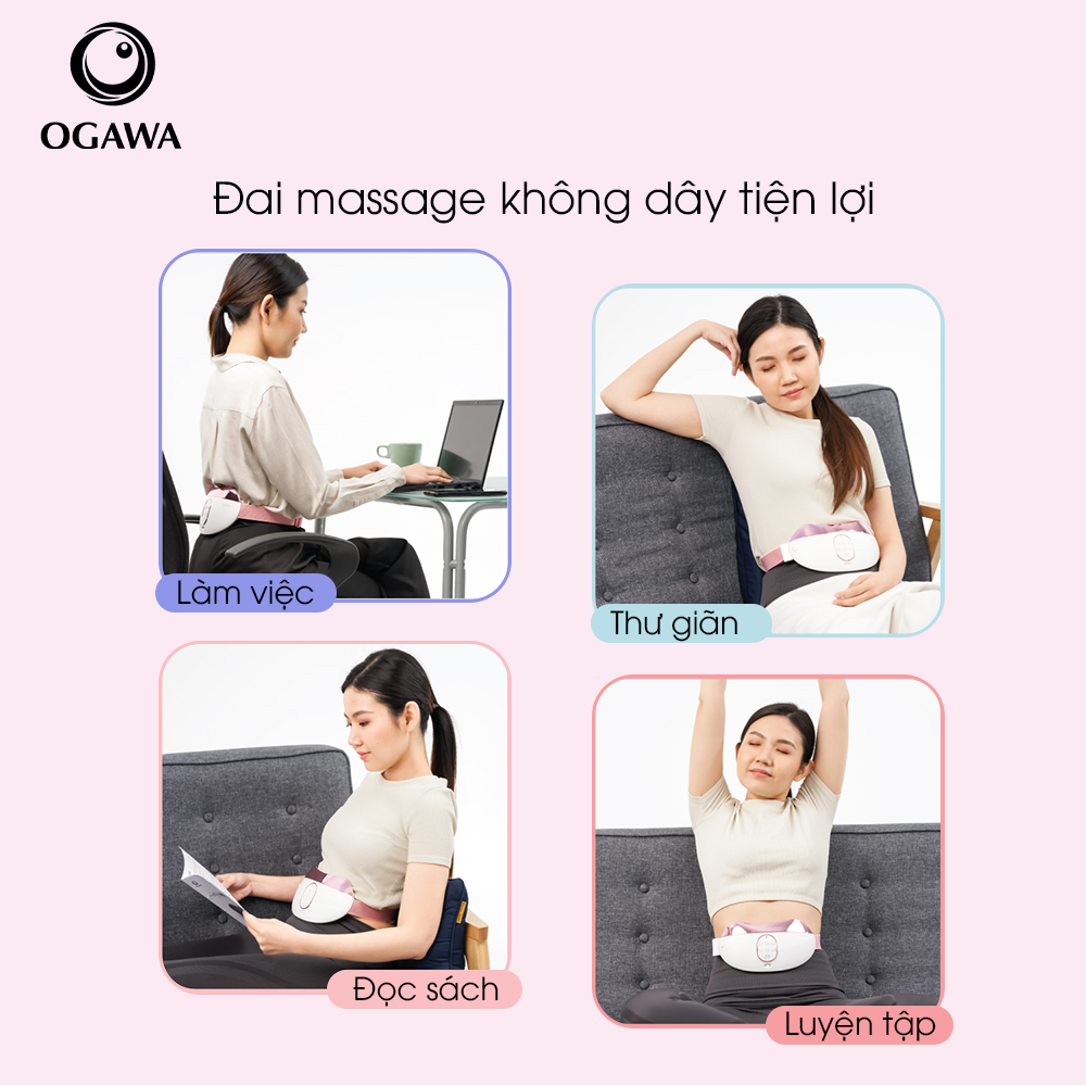 Đai massage đánh tan mỡ bụng kết hợp rung nhiệt (OM-1130), hiệu Ogawa