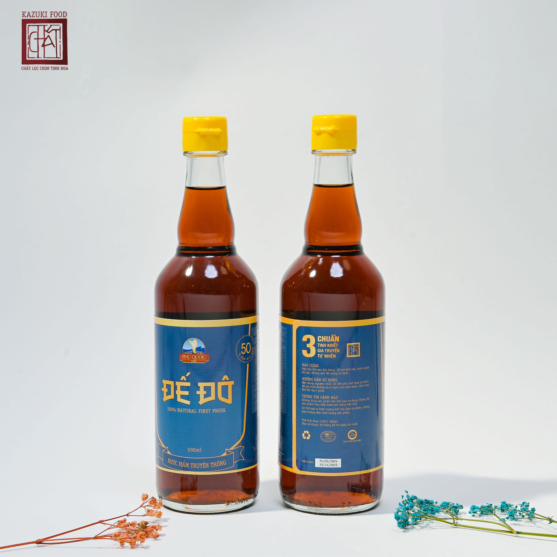 Nước mắm nguyên chất ĐẾ ĐÔ Xanh Phú Quốc (2 chai x 500ml/ 1 chai)