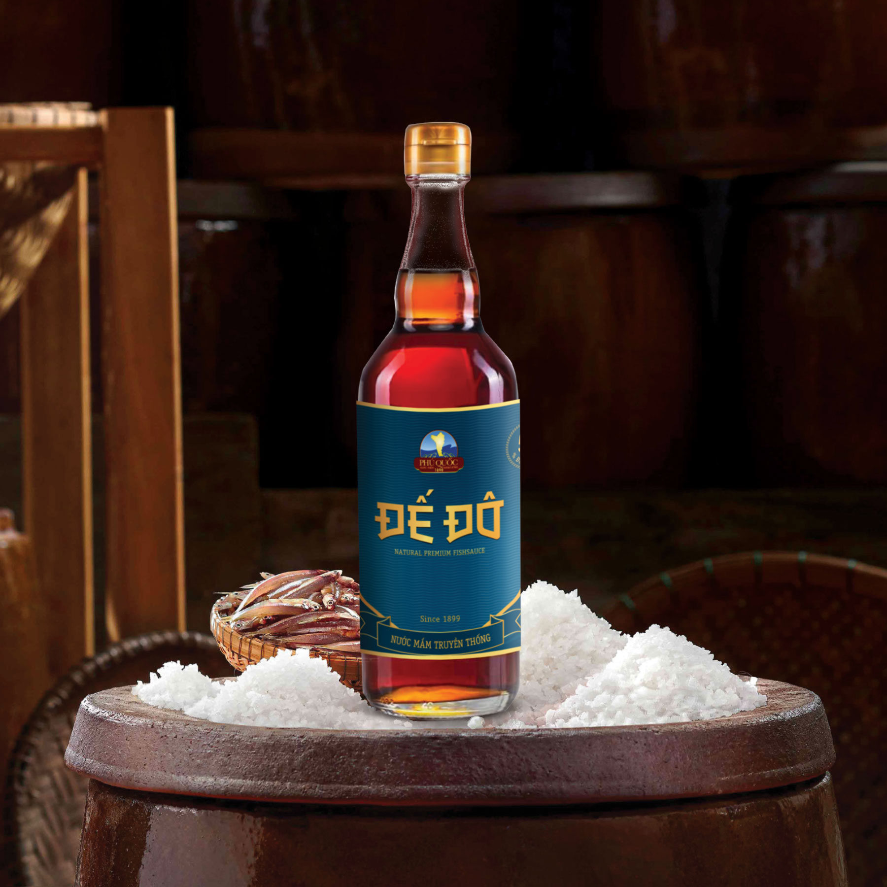 Nước mắm nguyên chất ĐẾ ĐÔ Xanh Phú Quốc (2 chai x 500ml/ 1 chai)