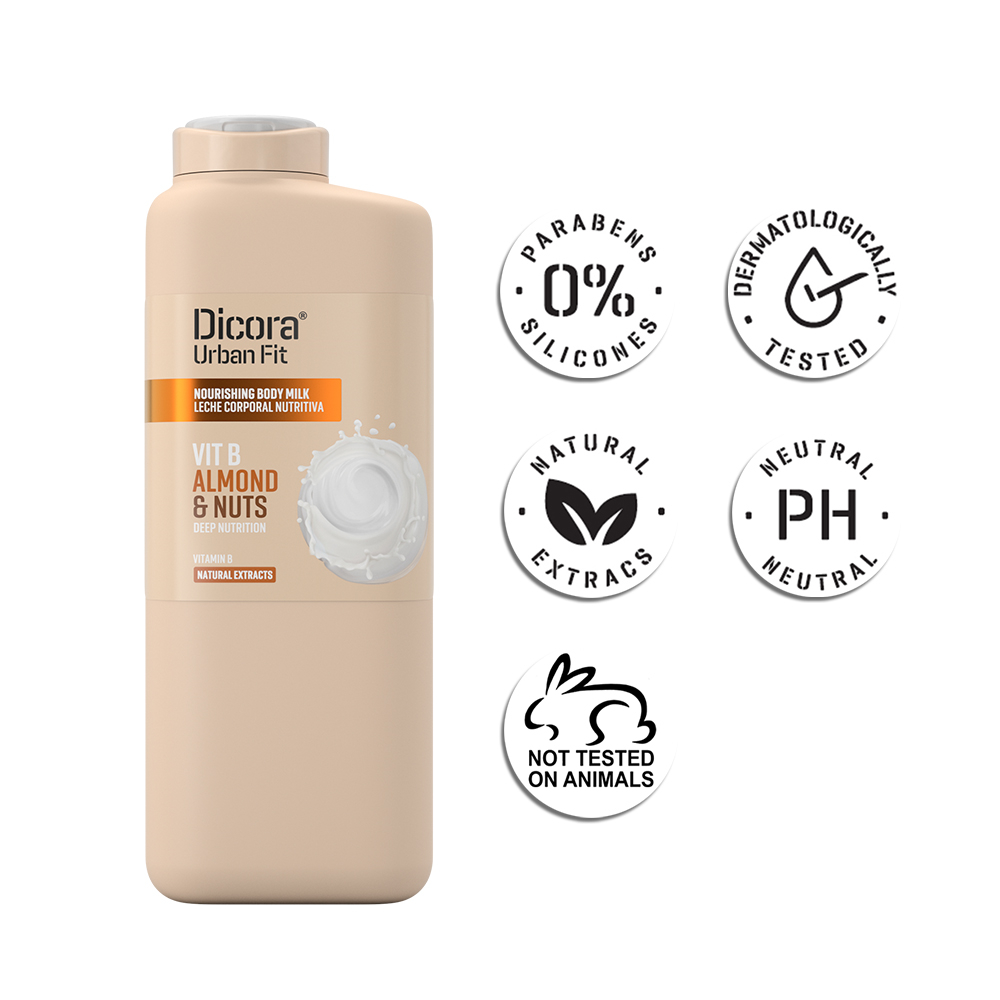 Sữa dưỡng thể Dicora Urban Fit Vitamin B hạnh nhân & các loại hạt 400ml