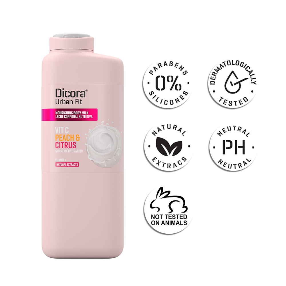 Sữa dưỡng thể Dicora Urban Fit Vitamin C hương cam quýt và đào 400ml