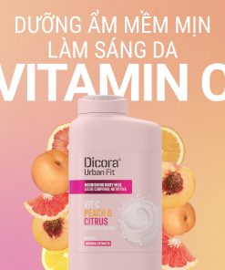 Sữa dưỡng thể Dicora Urban Fit Vitamin C hương cam quýt và đào 400ml