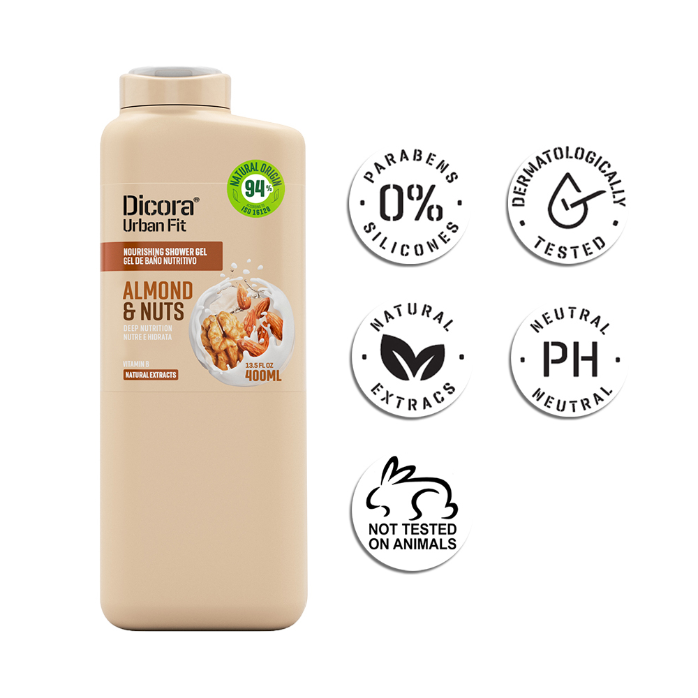 Sữa tắm Dicora Urban Fit Vitamin B – Hạnh nhân & các loại hạt (400ml)