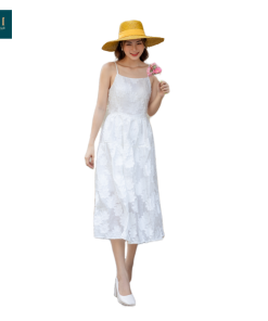 Đầm 02 dây trắng kem Joyce