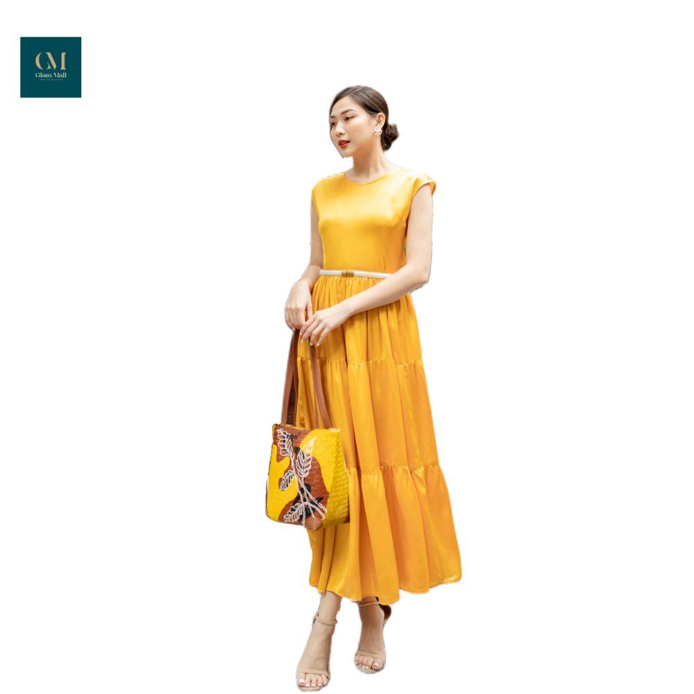 Đầm lụa tay ngắn 03 tầng Rich