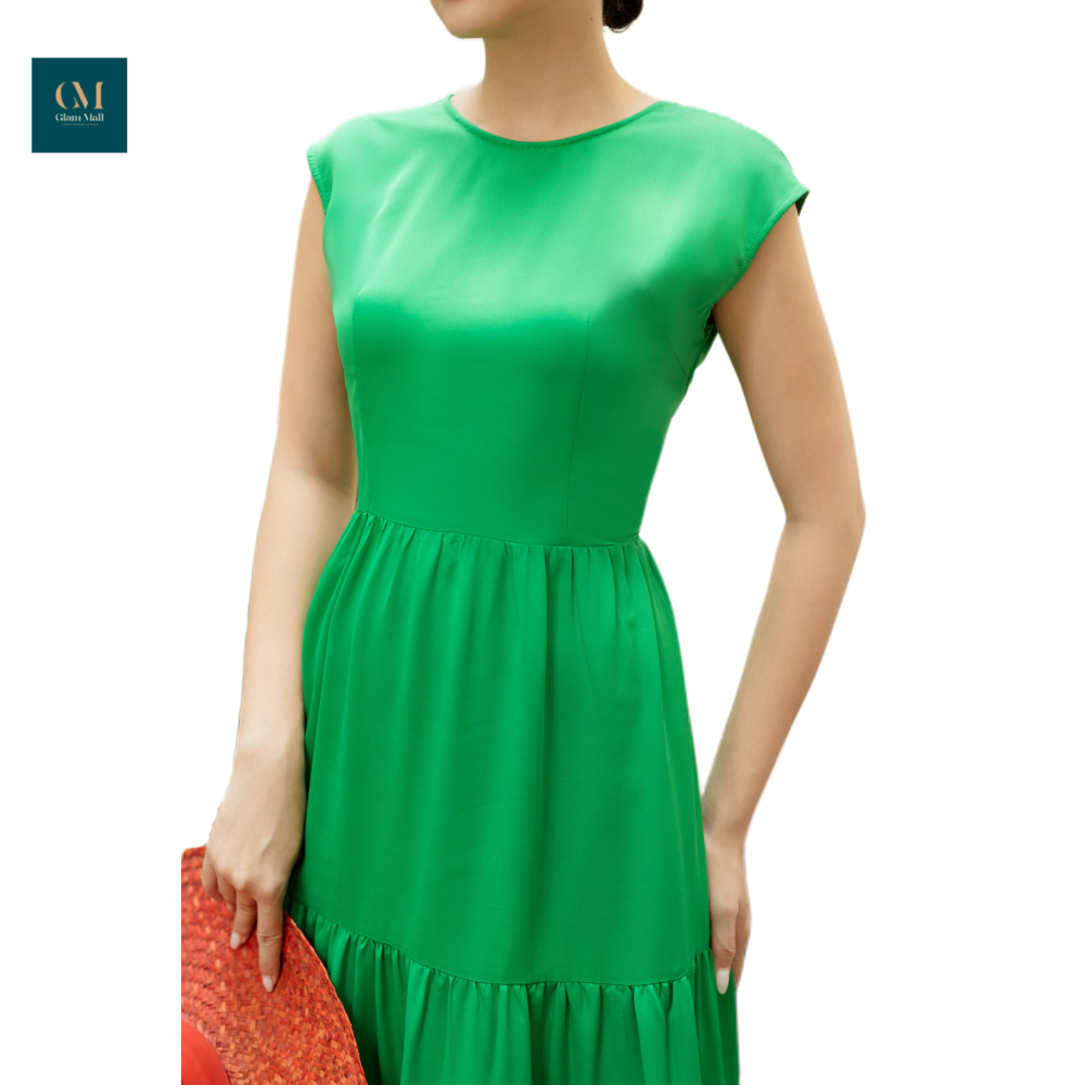 Đầm lụa tay ngắn 03 tầng Rich