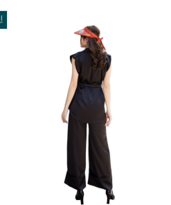 Set doris áo sơ mi lụa túi vuông