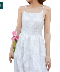 Đầm 02 dây trắng kem Joyce