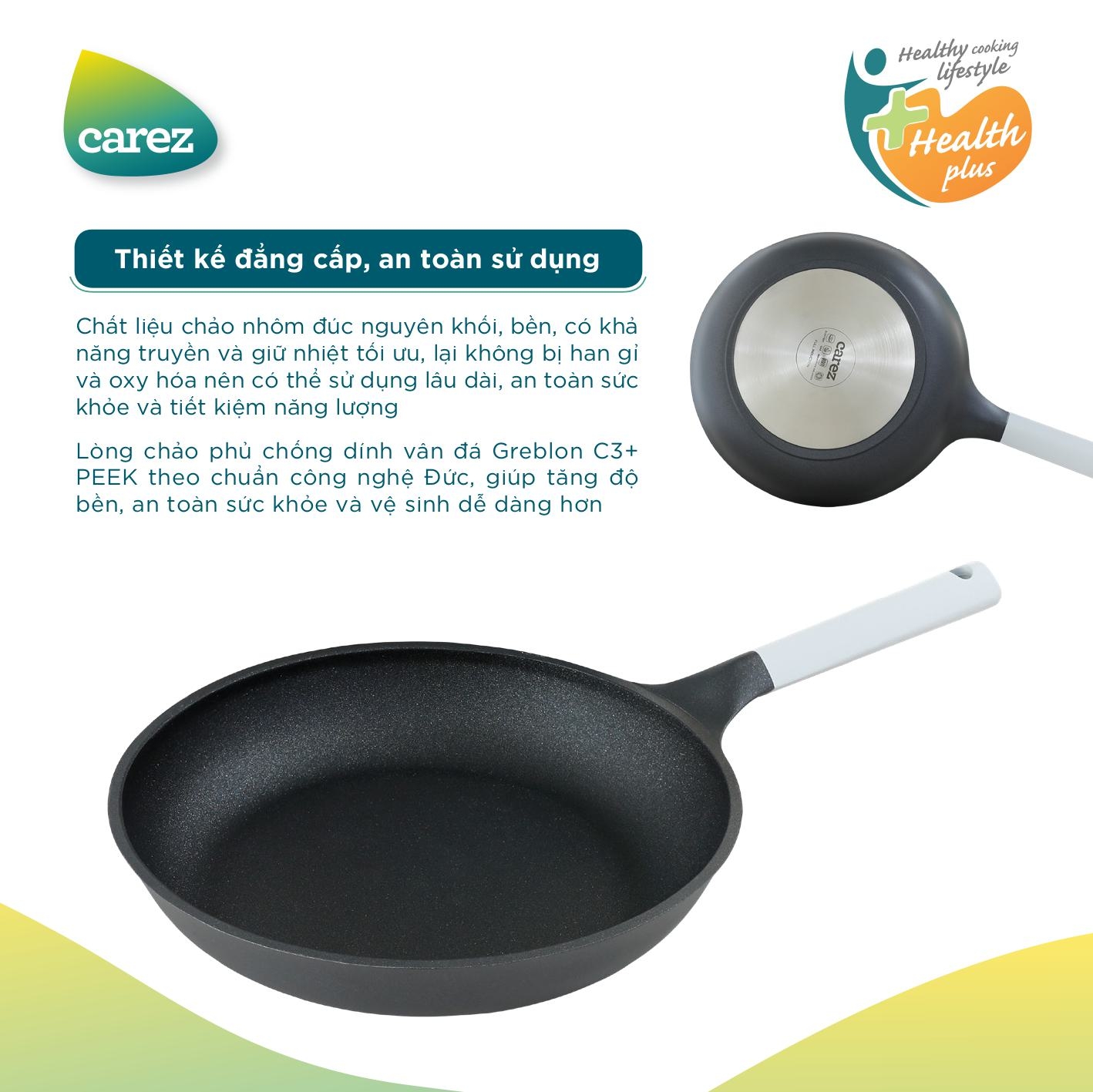 Chảo nhôm đúc nguyên khối CAREZ FPC883DI28SN kích cỡ 28cm