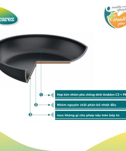 Chảo nhôm đúc nguyên khối CAREZ FPC883DI28SN kích cỡ 28cm