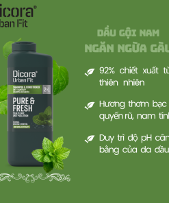 Gội – Xả Dicora Urban Fit 2in1 – Chống gàu dành cho Nam Giới (400ml)