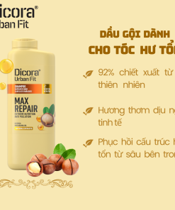 Dầu gội Dicora Urban Fit – Dành cho tóc hư tổn, chiết xuất tinh dầu mắc ca (400ml)