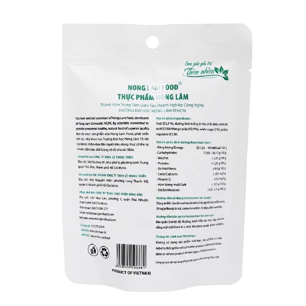 Xoài sấy dẻo Nonglamfood – Túi 50g