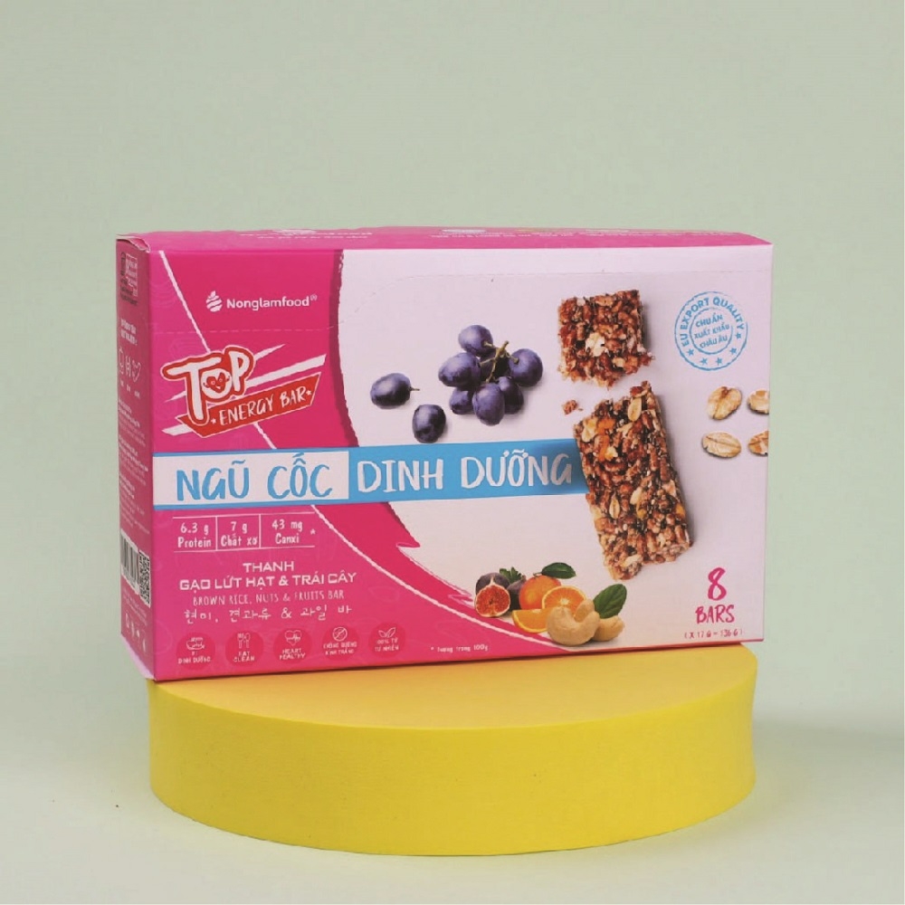 Thanh Gạo Lứt hạt và Trái Cây NLF – Hộp 136g