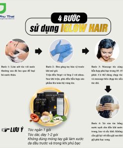 Dầu gội phủ bạc – IGLOW Hair (Hộp 5 gói)