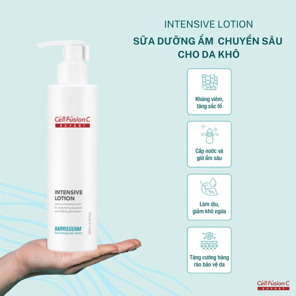 Sữa dưỡng ẩm & giúp phục hồi hàng rào bảo vệ da 200ml – Cell Fusion C Expert Barriederm Intensive Lotion