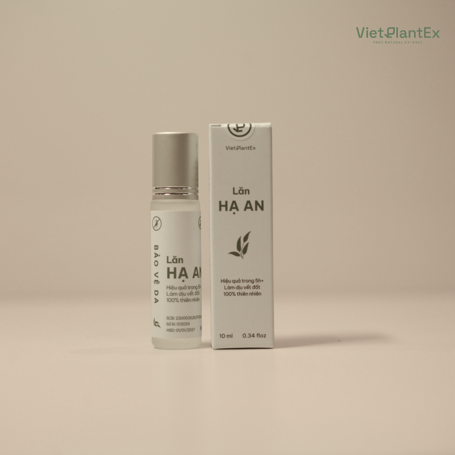 Tinh dầu đuổi muỗi Hạ An – làm dịu, giảm sưng ngứa do muỗi đốt (chai lăn 10ml)