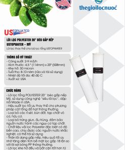 Lõi lọc vải Polyester 20” béo gấp nếp USTOPWATER – Made in USA, model: F-K40430B