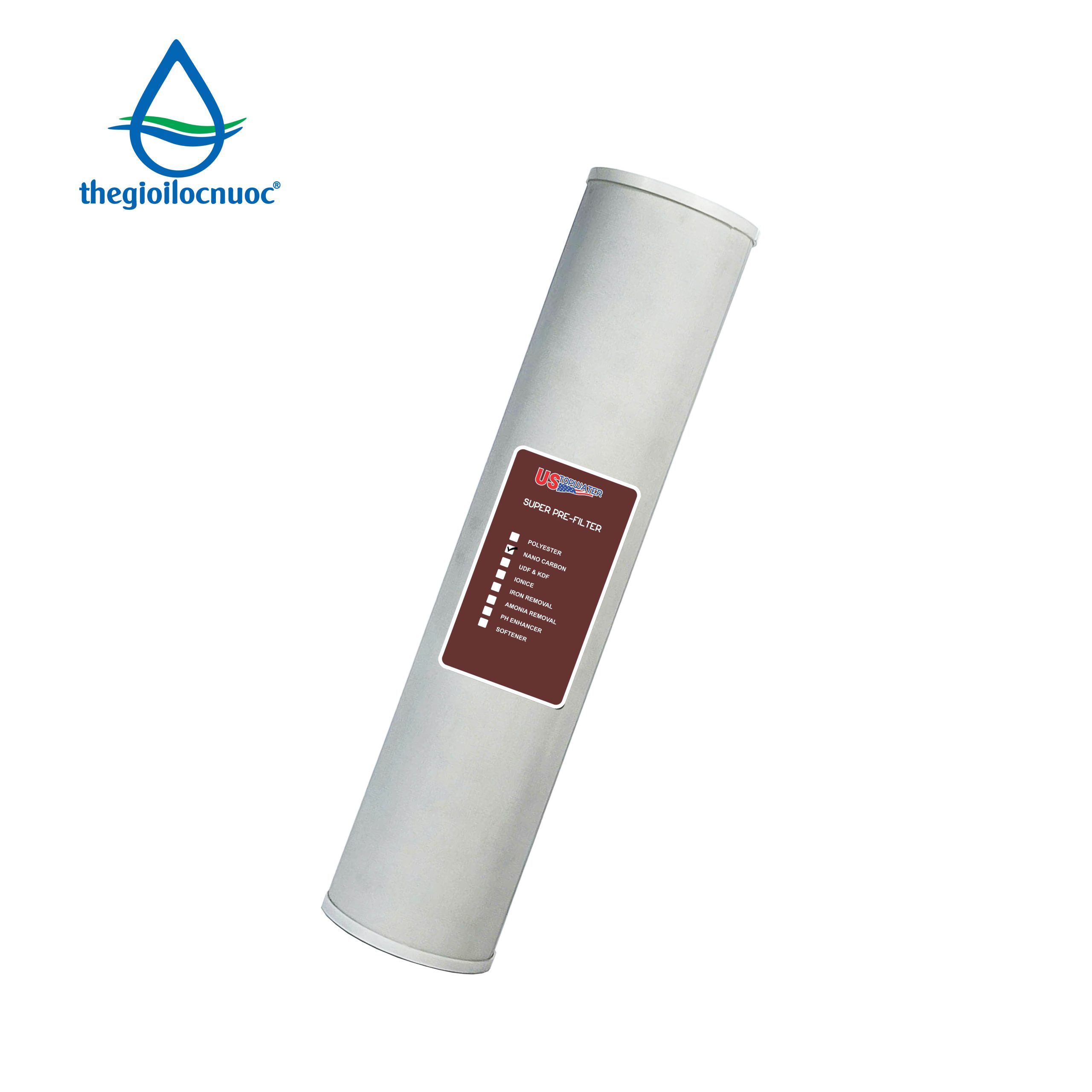 Lõi lọc Nano Carbon 3-in-1 20″ béo Hydronix, model: F-SDP-4520