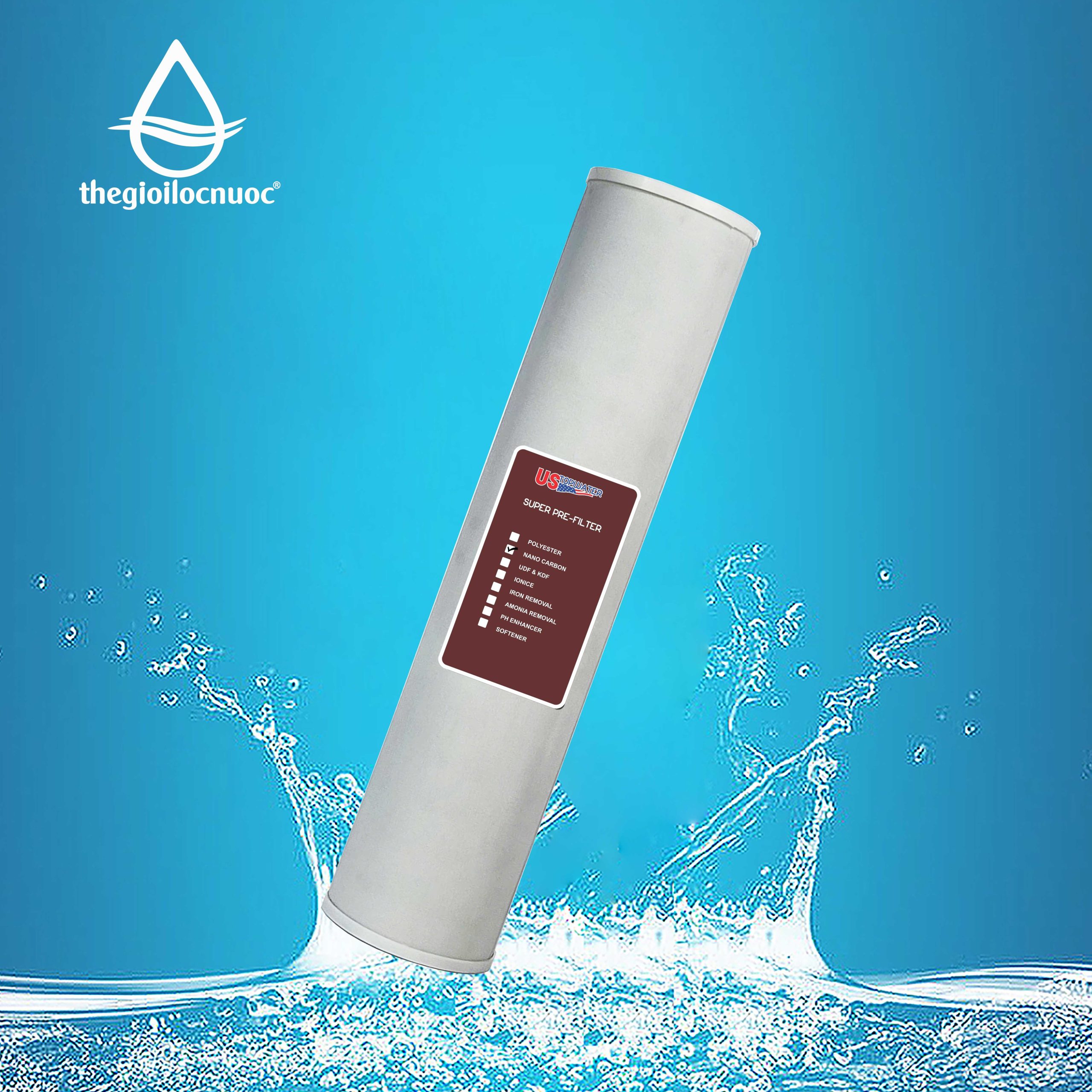 Lõi lọc Nano Carbon 3-in-1 20″ béo Hydronix, model: F-SDP-4520