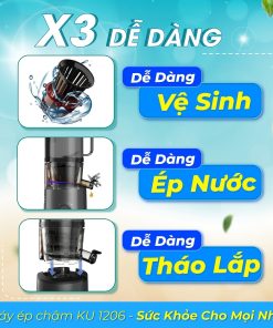 Máy ép chậm KUCHEN KU 1206 màu xám