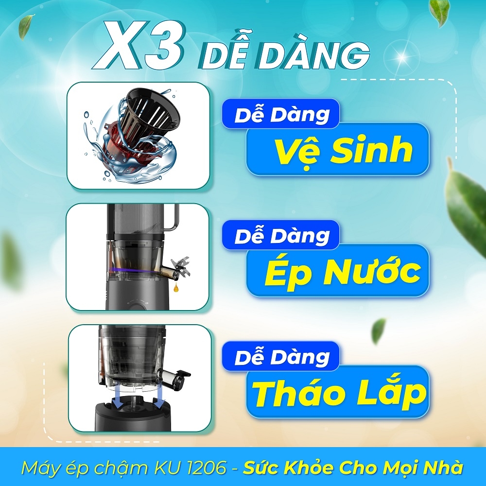 Máy ép chậm KUCHEN KU 1206 màu xám
