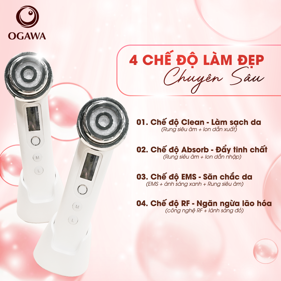 Máy nâng cơ mặt đẩy tinh chất trị liệu bằng ánh sáng RF (OB-063), hiệu Ogawa