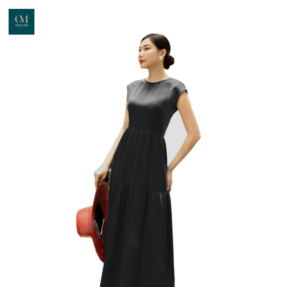 Đầm lụa tay ngắn 03 tầng Rich