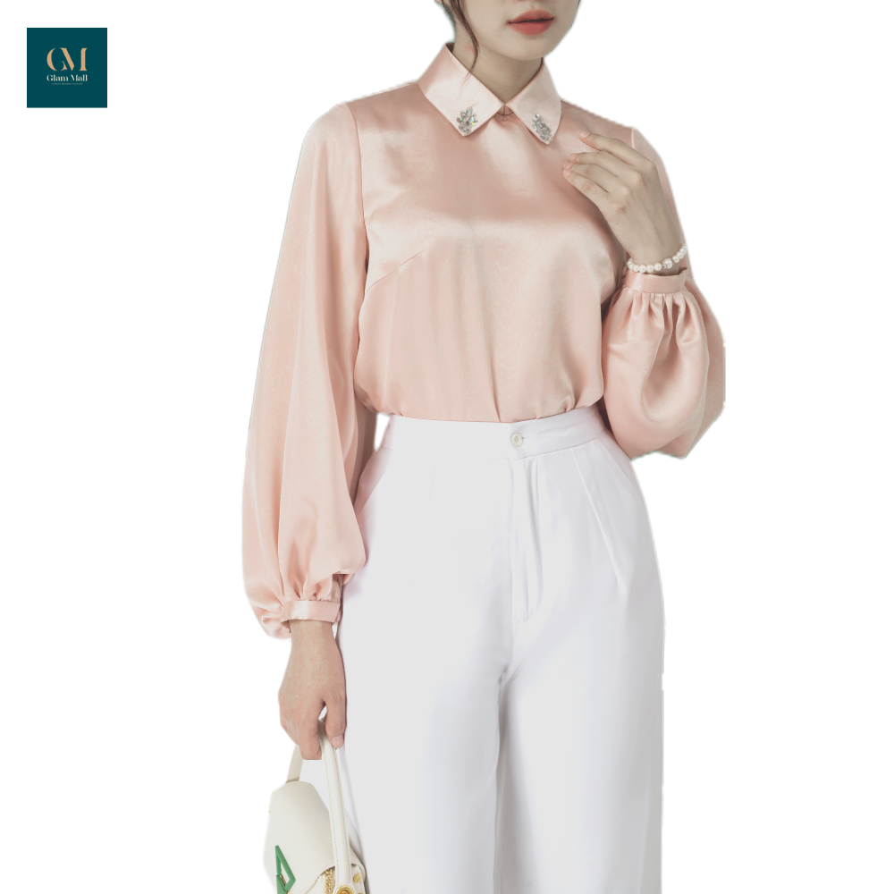 Áo lụa tay phồng Doris