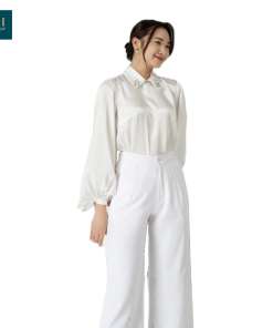 Áo lụa tay phồng Doris