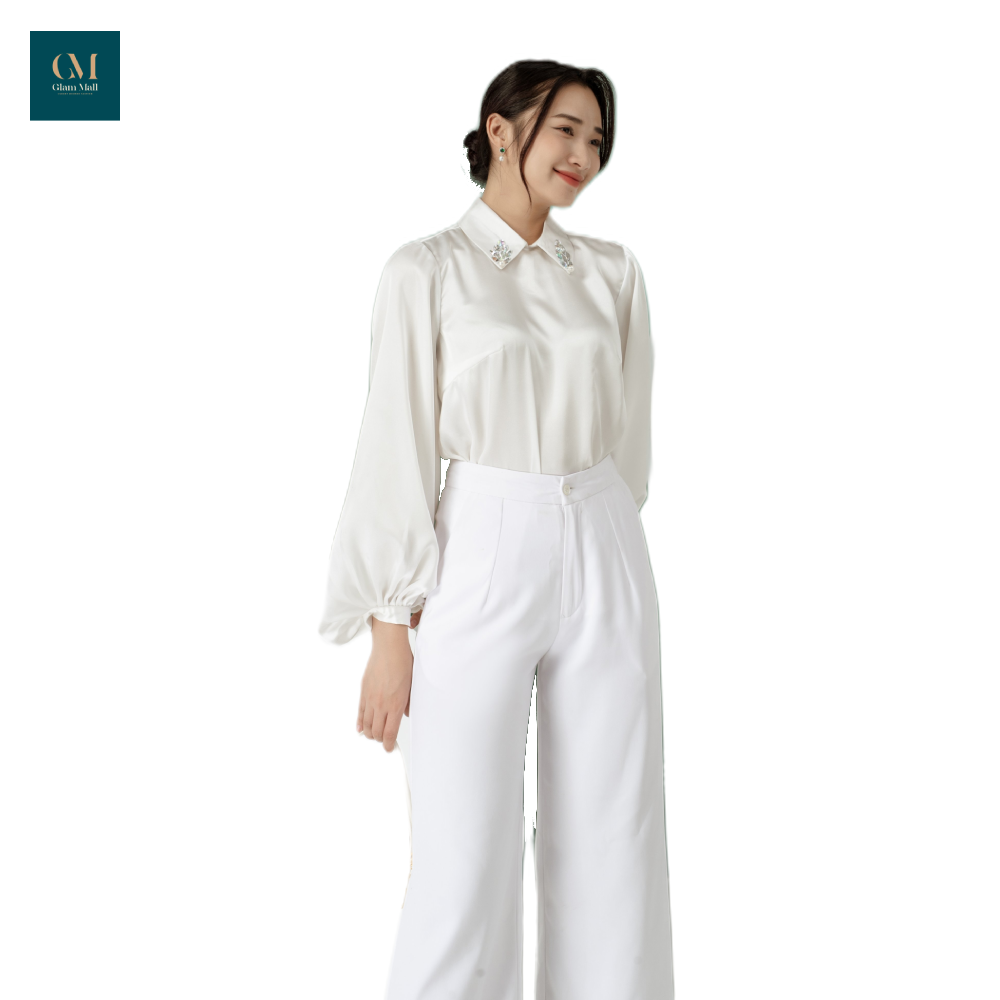 Áo lụa tay phồng Doris