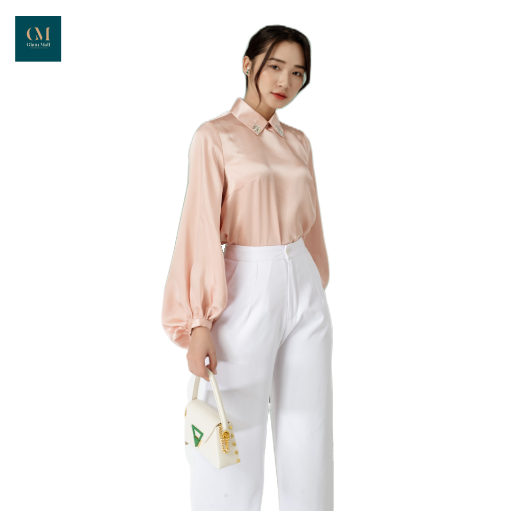 Áo lụa tay phồng Doris