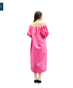 Đầm hồng tay phồng Fenno