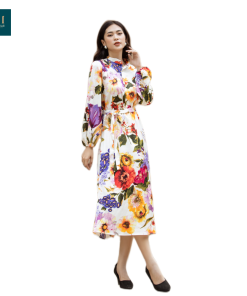 Đầm hoa tay phồng Fenno