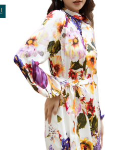 Đầm hoa tay phồng Fenno