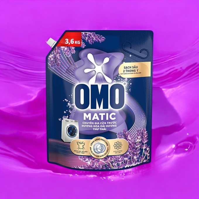 Nước giặt OMO Cửa Trước Hương Hoa Oải Hương Thư Thái 3.6kg