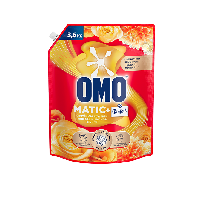 Nước giặt OMO Cửa Trên Tinh Dầu Nước Hoa Tinh Tế 3.6kg