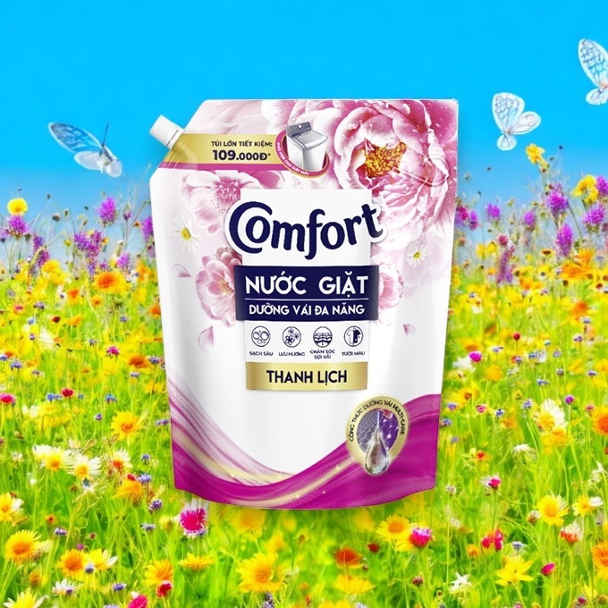 Nước giặt Comfort dưỡng vải thanh lịch túi 3,6kg