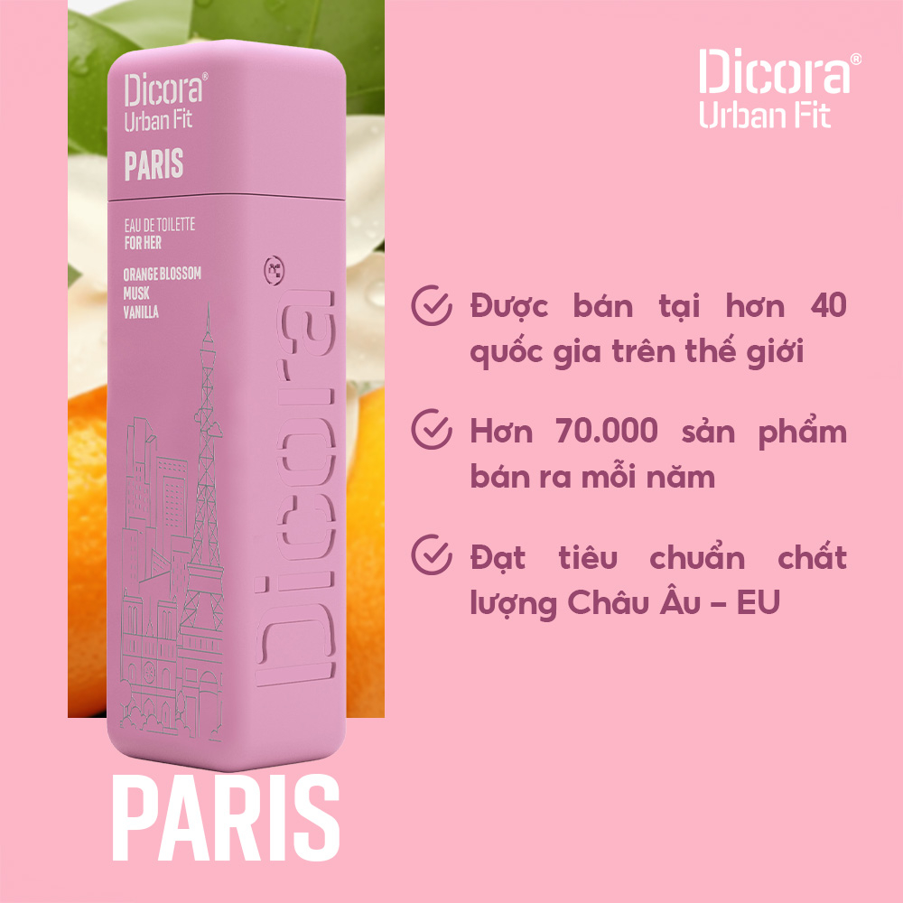 Nước hoa Dicora Urban Fit Paris – Dành Cho Nữ (100ml)