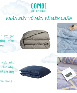 Combo mền chần vỏ gối Tencel 60s