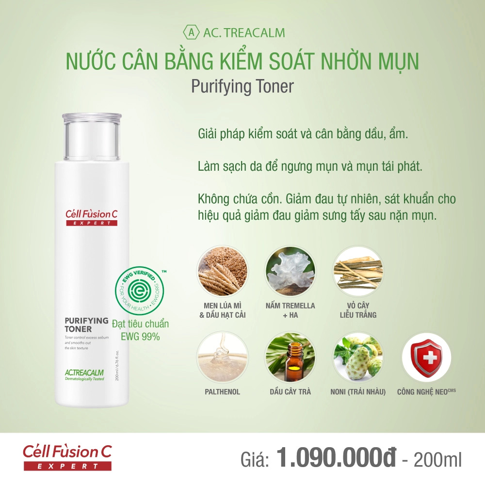 Nước cân bằng thanh khiết cho da dầu 200ml – Cell Fusion C Expert Purifying Toner