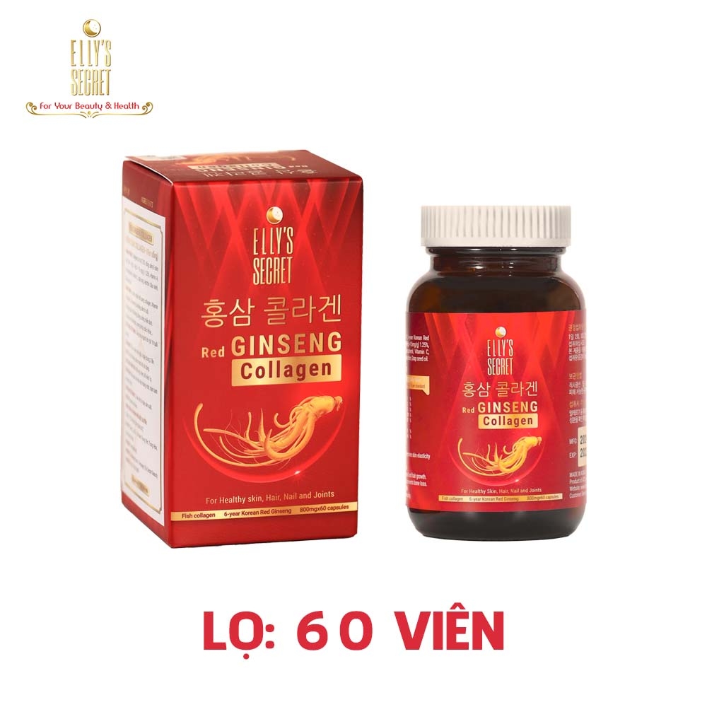 Viên uống Hồng Sâm Hàn Quốc Red Ginseng Collagen – Hỗ trợ tăng cường sức khỏe 60 viên