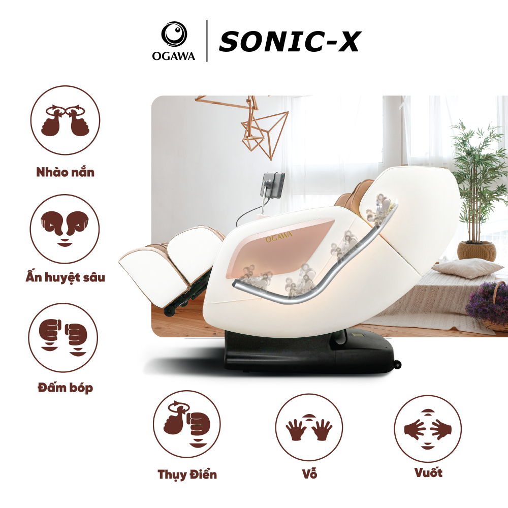 Ghế Massage Smart Sonic X, hiệu Ogawa (OG-5572)-OGAWA Sonic X Massage Chair (OG-5572)