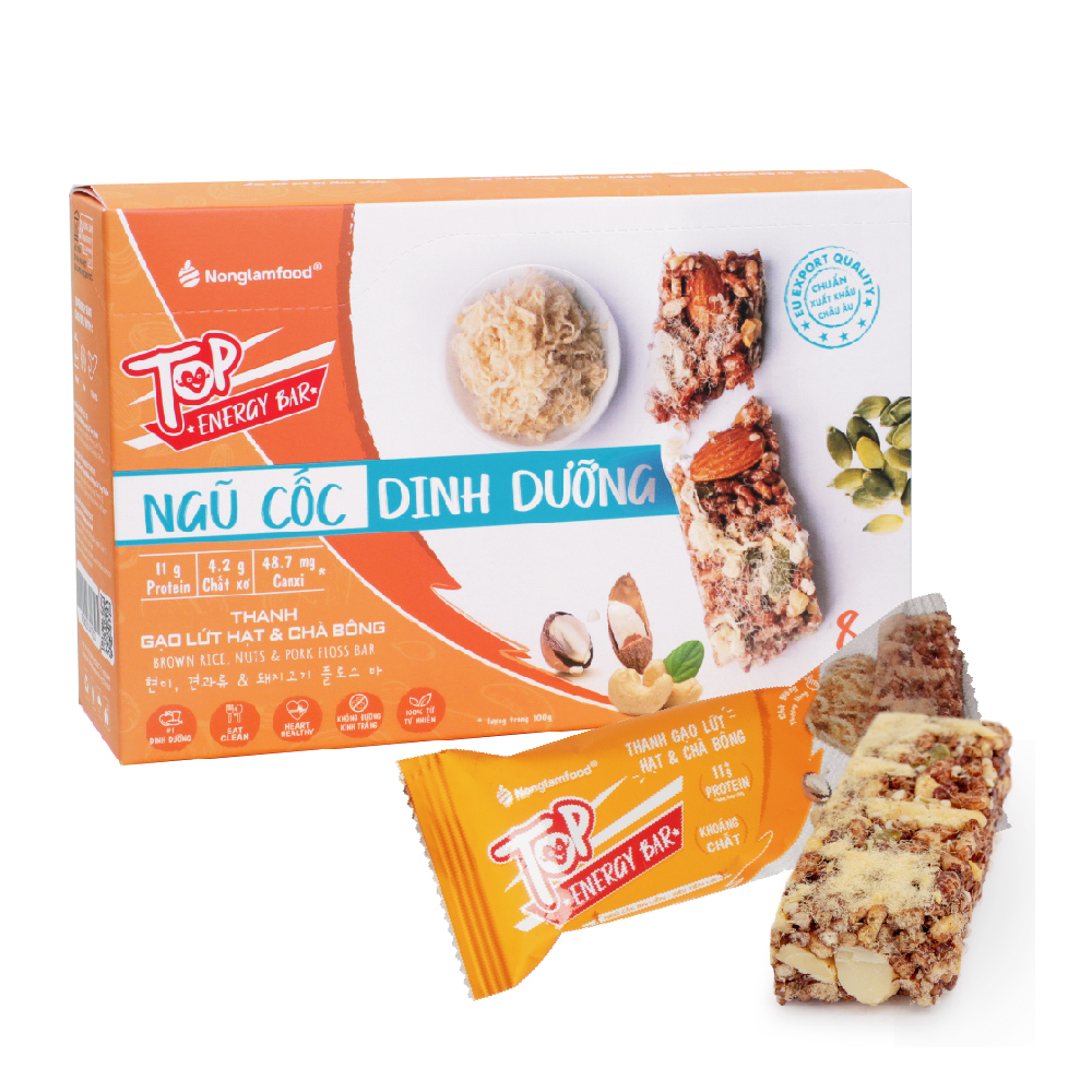 Thanh Gạo Lứt hạt và Chà Bông NLF – Hộp 136g