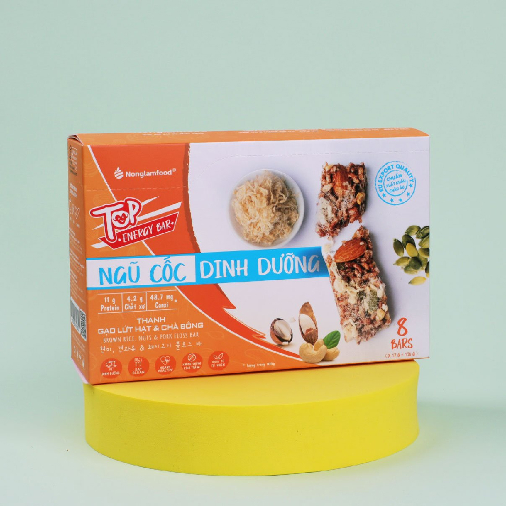 Thanh Gạo Lứt hạt và Chà Bông NLF – Hộp 136g