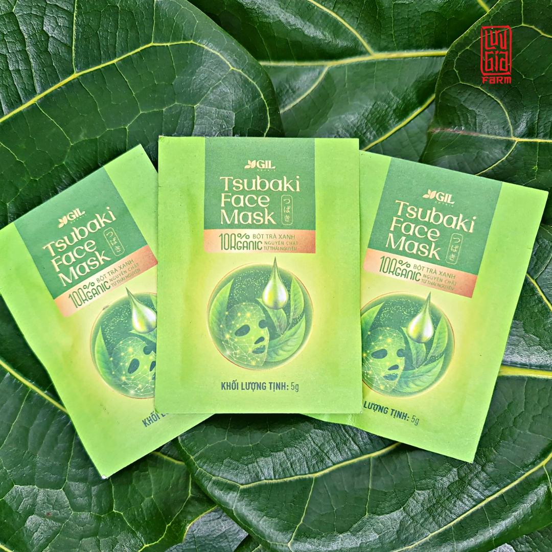 Bột trà xanh đắp mặt GIL Tsubaki Face Mask