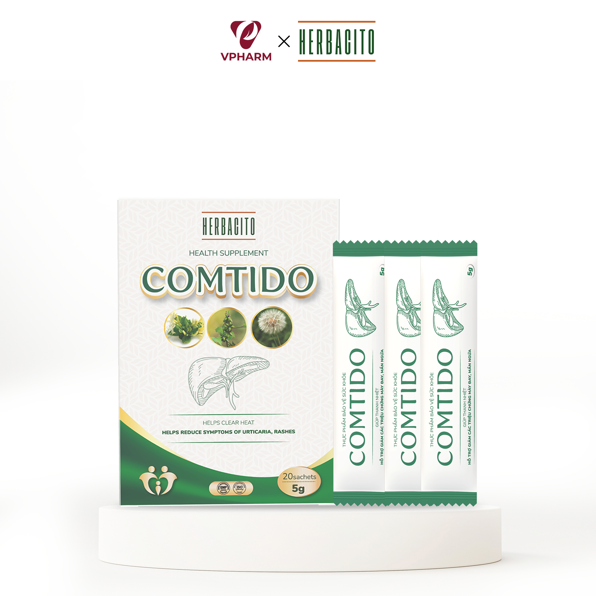 Trà hòa tan Comtido thanh nhiệt, giảm mẫn ngứa, mày đay 100g